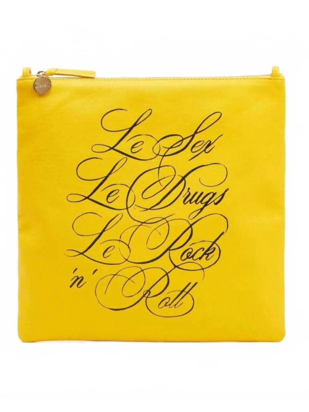 NEW CLARE V. Foldover Clutch w/ Tabs n sunflower yellow
